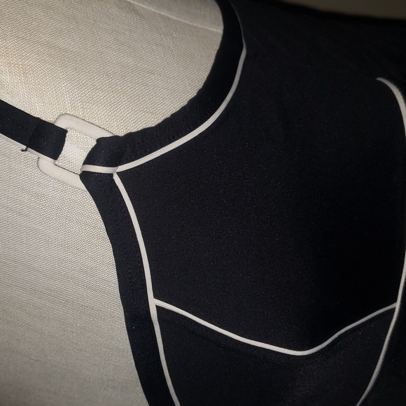 Huit Plage Minimalist Black White Trim One Piece Bathing Suit 36/L C - Picture 10 of 17